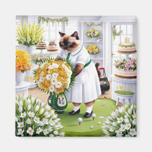 Golf verjaardagscadeaus voor Cat Lover Golfer Magneet