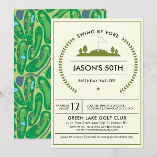 Golf Verjaardagsfeest Uitnodiging