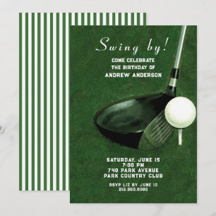 Golf verjaardagsfeest uitnodigingen