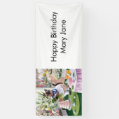 Golf verjaardagsfeest voor Cat Lover Golfer Spandoek (Verticaal)