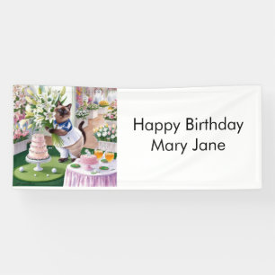 Golf verjaardagsfeest voor Cat Lover Golfer Spandoek