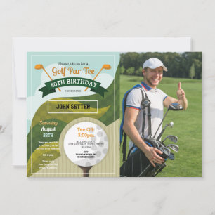 Golf verjaardagsfeestje elke leeftijd golfen foto kaart