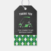 Golf verjaardagsfeestje gunst cadeaulabel (Achterkant)