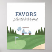 Golf verjaardagsfeestje gunsten teken poster (Voorkant)