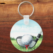 Golf verjaardagsfeestje i golfer sleutelhanger (Voorkant)
