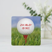 Golf verjaardagsfeestje uitnodiging (Staand voorkant)