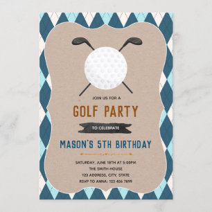 Golf verjaardagsfeestje uitnodiging