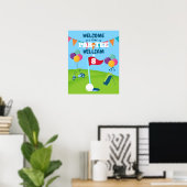 Golf Verjaardagsfeestje Welkomstbord Poster (Thuiskantoor)
