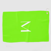 Golf vert fluorescent - gras monogramme serviette de go (Horizontal)