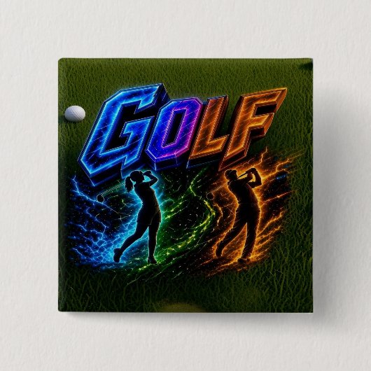 Golf Vierkante Button 5,1 Cm (Voorkant)