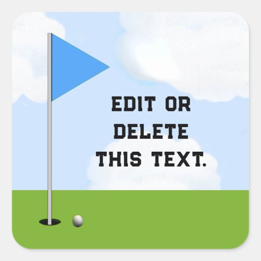 Golf Vierkante Sticker (Voorkant)