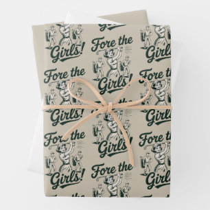 Golf voor de meisjes Schattig grappig golfen dames Inpakpapier Vel