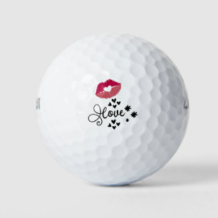 Golf voor minnaar met kissers rode lippen Valentij Golfballen