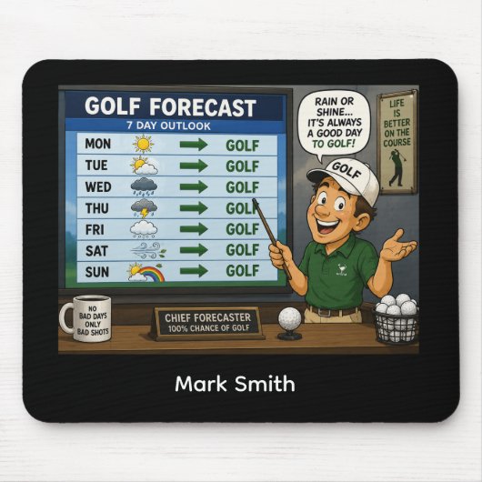 Golf Voorspelling Grappige Golf Uitdrukking Muisma Muismat (Voorkant)