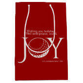 Golf Vreugde & Vrede Kerstmis Medium Cadeauzakje (Voorkant)