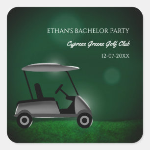 Golf vrijgezellenfeest - golfreis - groene golf vierkante sticker