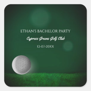 Golf vrijgezellenfeest - golfreis - groene golf vierkante sticker