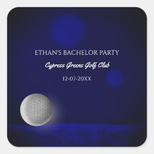 Golf vrijgezellenfeest - golfreis Marine blauw gol Vierkante Sticker