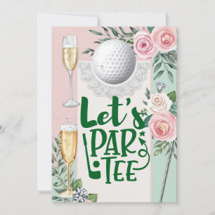 Golf Vrijgezellenfeest met golfbal voor Bride Golf Kaart