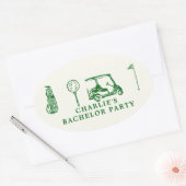 golf vrijgezellenfeest ovale sticker (Envelop)