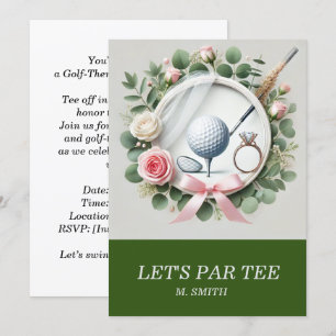 Golf Vrijgezellenfeest thema met golfbal Kaart
