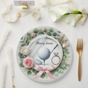 Golf Vrijgezellenfeest thema met golfbal Papieren Bordje