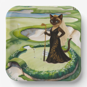 GOLF VRIJGEZELLENFEEST voor Cat Lover golfer Papieren Bordje