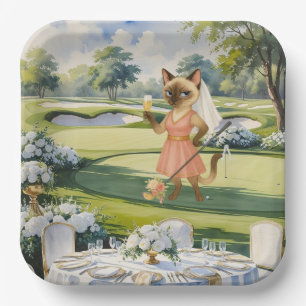 GOLF VRIJGEZELLENFEEST voor Cat Lover golfer Papieren Bordje