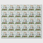 Golf Vrolijk Kerstfeest met Golfkar Cadeaupapier (Vlak)