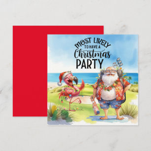 Golf Vrolijk Kerstfeest met Santa en flamingo