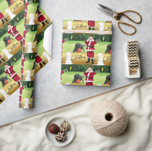 Golf Vrolijk Kerstfeest met Sinterklaas op Groen Cadeaupapier