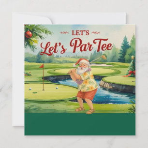 Golf Vrolijk Kerstman golfbaan Feestdagenkaart