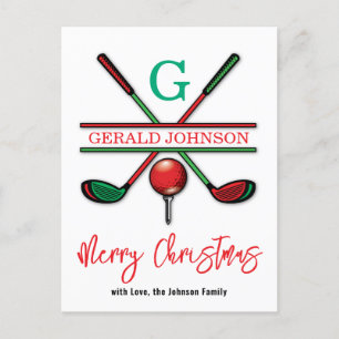 Golf Vrolijk Kerstmis-Holiday Design Briefkaart