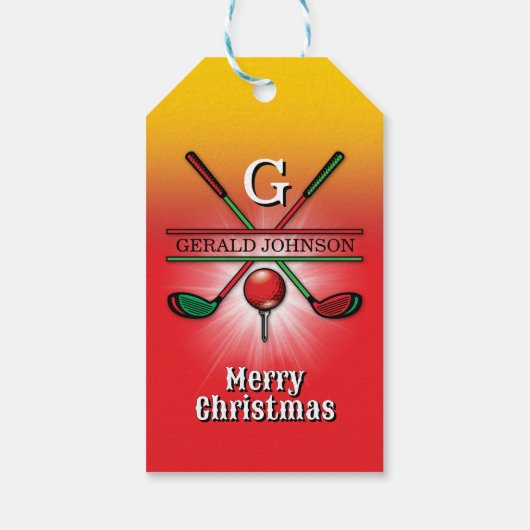 Golf Vrolijk Kerstmis-Holiday Design Cadeaulabel (Achterkant)
