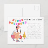 Golf Vrouw Golfer is Golfend Briefkaart (Voorkant / Achterkant)