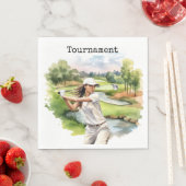 Golf Vrouw in golfbaan Servet (Insitu)