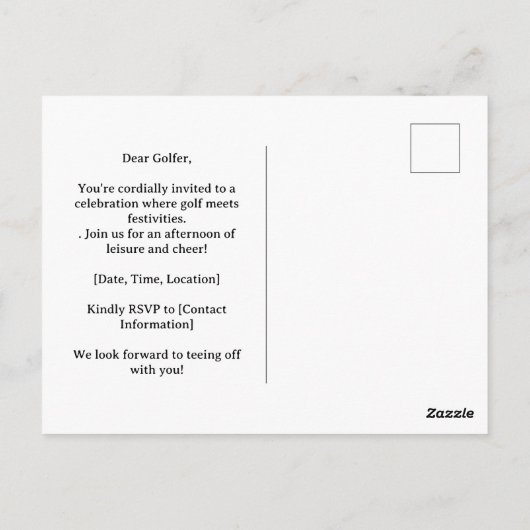 Golf vrouwelijke golfer is aan het golfen op de gr briefkaart (Achterkant)