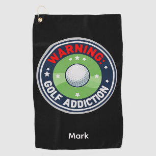 Golf Waarschuwing Ernstige Verslaving Grappige Gol Golfhanddoek
