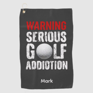 Golf Waarschuwing Ernstige Verslaving Grappige Gol Golfhanddoek