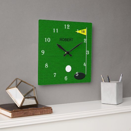 Golf Wandklok Vierkante Klok (Kantoor)