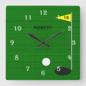 Golf Wandklok Vierkante Klok (Voorkant)