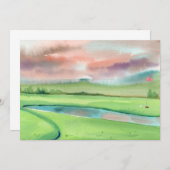 Golf Watercolor Invitation (Devant / Derrière)