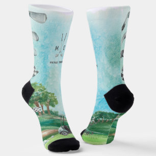 Golf   Waterverf Golfsokken met Monogram Sokken