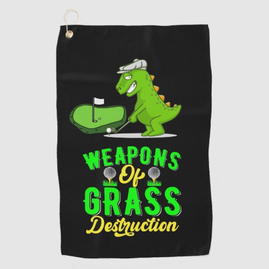 Golf Weapon van Grass Destruction met Dinosaur Golfhanddoek (Voorkant)