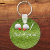 Golf Weddenschap met golfbal t-shirt met liefde vo Sleutelhanger (Voorkant)