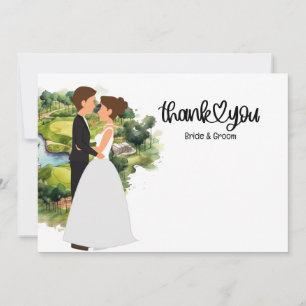 Golf Wedding Hartelijk dank voor de Golfer-waterve Bedankkaart