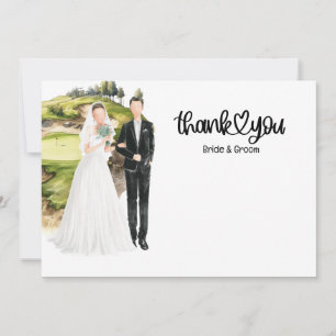 Golf Wedding Hartelijk dank voor de Golfer-waterve Bedankkaart