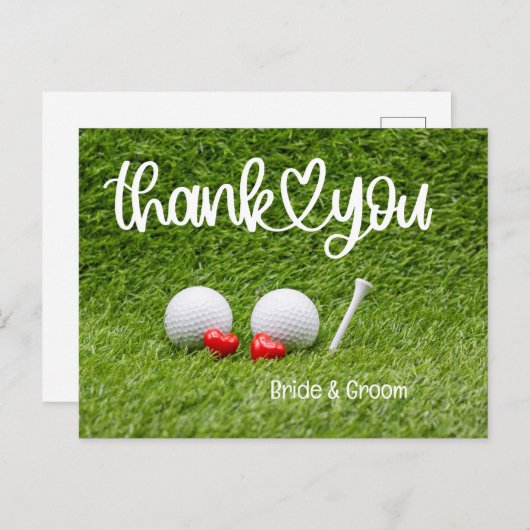 Golf Wedding Hartelijk dank voor uw kaart met lief (Voorkant / Achterkant)
