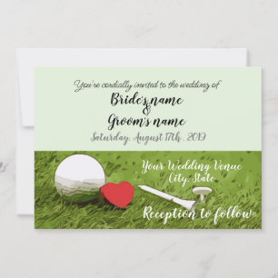 Golf Wedding Invitation card met golfbal Kaart