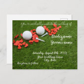 Golf Wedding Invitation card met liefdesharten Briefkaart (Voorkant / Achterkant)